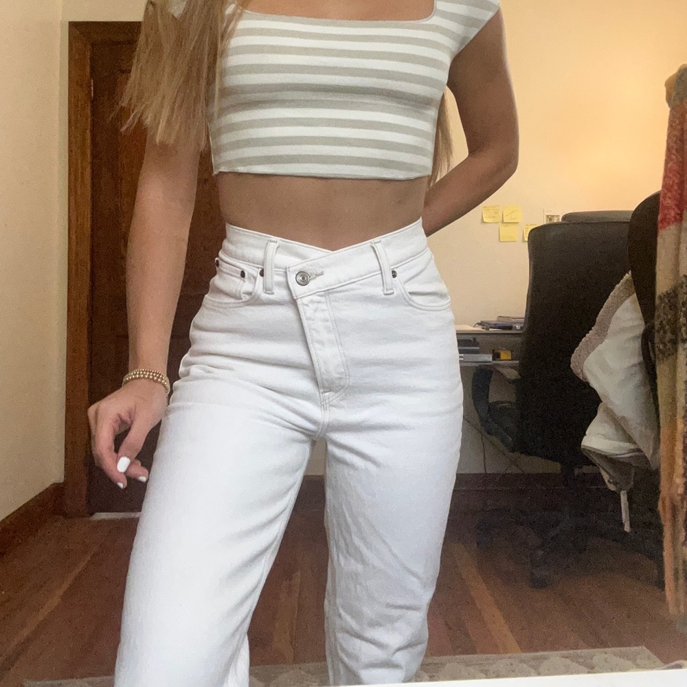 Abercrombie 90s Ultra High Rise Jean in White